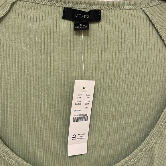 NWT J.Crew short sleeve ribbed top- Size L - Picture 6 of 12